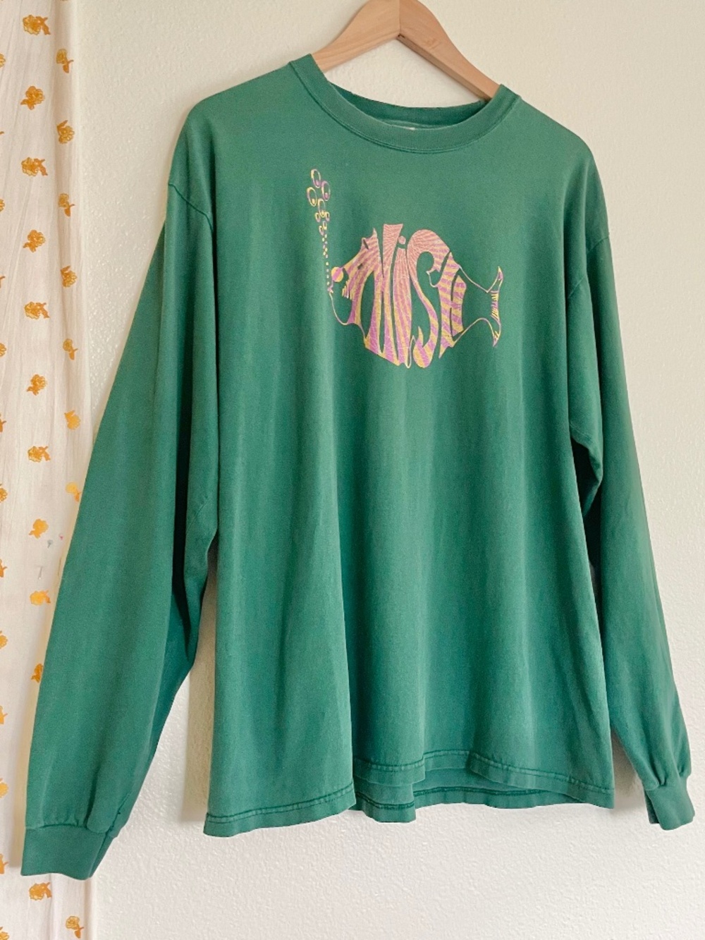 Y2K Phish Long Sleeve Green Cotton Shirt